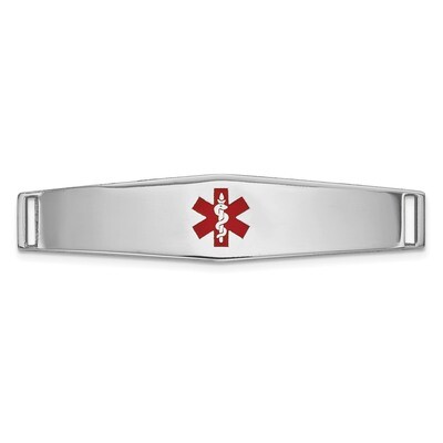 Epoxy Enameled Medical ID Ctr Soft Diamond Shape Plate # 818 14k white Gold XM647W, MPN: XM647W, 19…