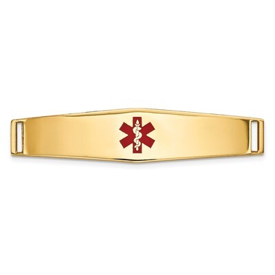 Epoxy Enameled Medical ID Ctr Soft Diamond Shape Plate # 818 14k Gold XM647, MPN: XM647, 1911014392…