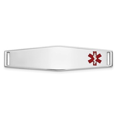 Epoxy Enameled Medical ID Off Ctr Soft Diamond Shape Plate # 817 14k white Gold XM645W, MPN: XM645W…