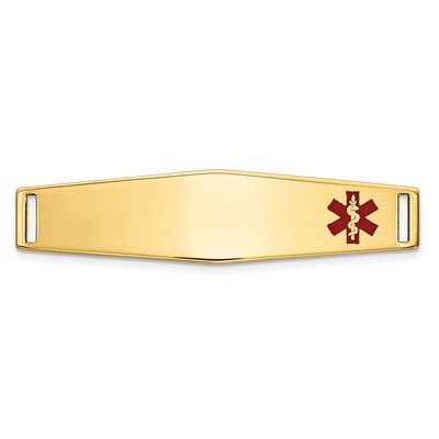 Epoxy Enameled Medical ID Off Ctr Soft Diamond Shape Plate # 817 14k Gold XM645, MPN: XM645, 191101…