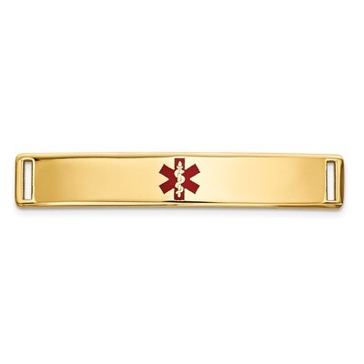 Epoxy Enameled Medical ID Ctr Plate # 817 14k Gold XM644, MPN: XM644, 191101439223