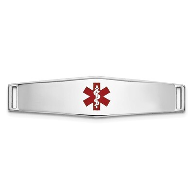 Epoxy Enameled Medical ID Ctr Soft Diamond Shape Plate # 817 14k white Gold XM643W, MPN: XM643W, 19…