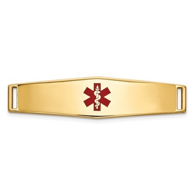 Epoxy Enameled Medical ID Ctr Soft Diamond Shape Plate # 817 14k Gold XM643, MPN: XM643, 1911014392…