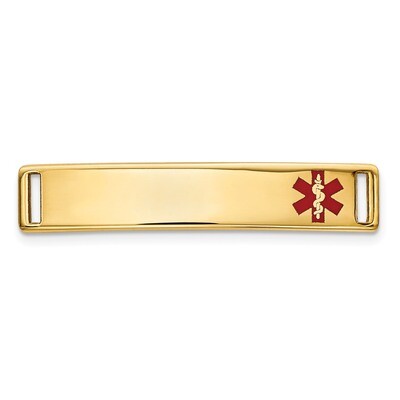 Epoxy Enameled Medical ID Off Ctr Plate # 816 14k Gold XM642, MPN: XM642, 191101439186