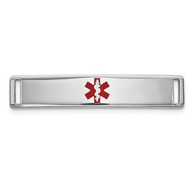 Epoxy Enameled Medical ID Ctr Plate # 816 14k white Gold XM640W, MPN: XM640W, 191101439155