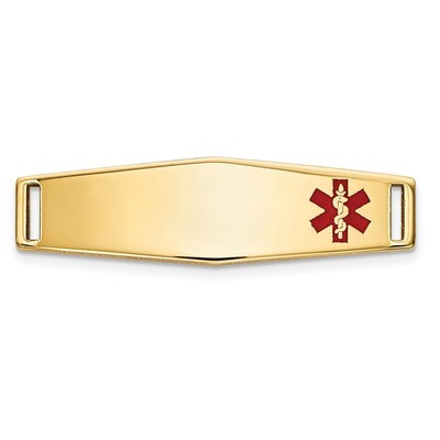 Epoxy Enameled Medical ID Off Ctr Soft Diamond Shape Plate # 816 14k Gold XM641, MPN: XM641, 191101…