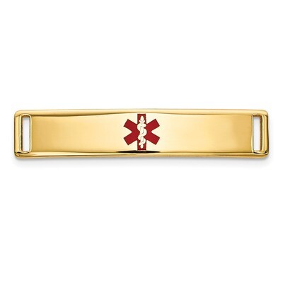 Epoxy Enameled Medical ID Ctr Plate # 816 14k Gold XM640, MPN: XM640, 191101439148