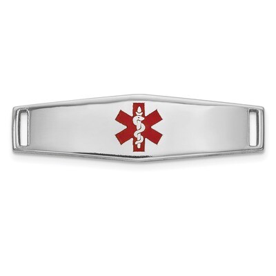 Epoxy Enameled Medical ID Ctr Soft Diamond Shape Plate # 816 14k white Gold XM639W, MPN: XM639W, 19…