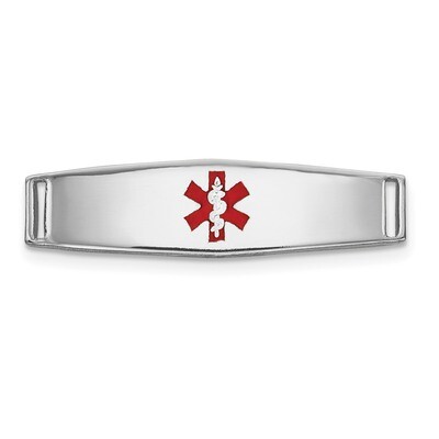 Epoxy Enameled Medical ID Ctr Soft Diamond Shape Plate # 813 14k white Gold XM638W, MPN: XM638W, 19…