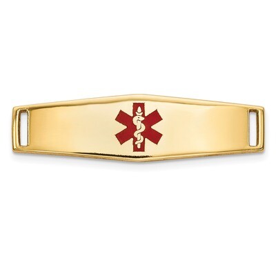 Epoxy Enameled Medical ID Ctr Soft Diamond Shape Plate # 816 14k Gold XM639, MPN: XM639, 1911014391…