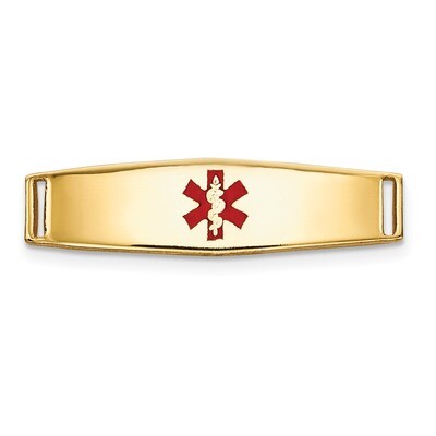 Epoxy Enameled Medical ID Ctr Soft Diamond Shape Plate # 813 14k Gold XM638, MPN: XM638, 1911014391…