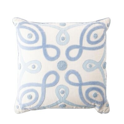 Juliska Berry and Thread Chambray White 20 Inch x 20 Inch Pillow PW19/47, MPN: PW19/47, 810034839589