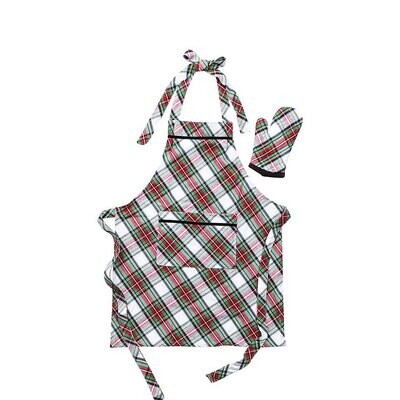 Juliska Stewart Tartan 2pc Child Apron &amp; Oven Mitt Set LN03SET/88, MPN: LN03SET/88, 810034836281