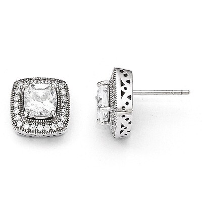 Post Earrings Sterling Silver &amp; Cubic Zirconia QMP853, MPN: QMP853, 886774239675