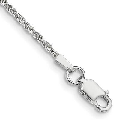 1.7mm Diamond-Cut Rope Chain Anklet 9 Inch Sterling Silver QDC025-9, MPN: QDC025-9,