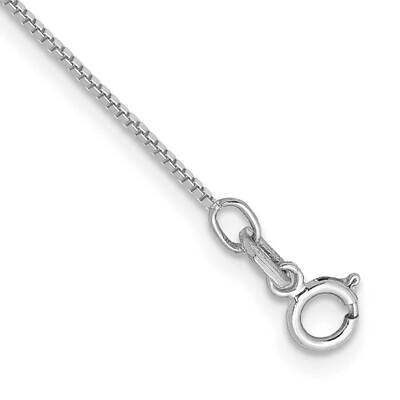 10 Inch .7mm Box with Spring Ring Clasp Anklet 14k White Gold WLB050-10, MPN: WLB050-10, 8839571664…