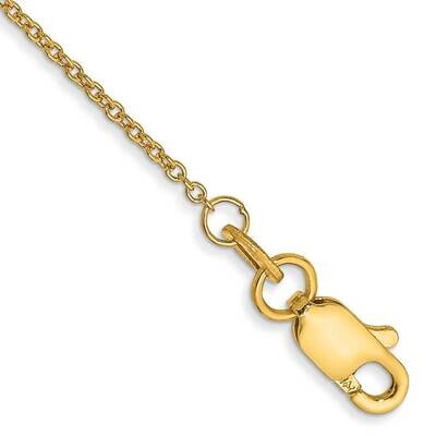 9 Inch 1mm Round Open Link Cable with Lobster Clasp Anklet 14k Gold PEN53-9, MPN: PEN53-9, 88395716…