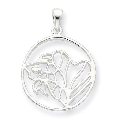 Polished Circle Pendant Sterling Silver QC6625