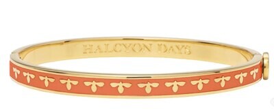 Halcyon Days 6mm Bee Orange Gold Hinged Bangle Bracelet HBBEE0706G, MPN: HBBEE0706G,