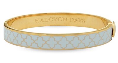 Halcyon Days 1cm Agama Forget me Not Gold Hinged Bangle Bracelet HBAGA1210G, MPN: HBAGA1210G,