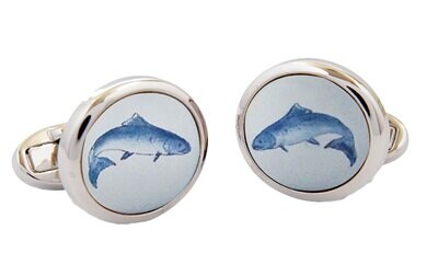 Halcyon Days Salmon Sterling Silver Cuff Braceletlinks CLSAL04RDS, MPN: CLSAL04RDS, 5060171152521