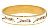 Halcyon Days 13mm Leopard Cream Gold Hinged Bangle Bracelet HBLEO0513G, MPN: HBLEO0513G,