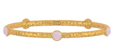 Halcyon Days Cabochon Rose Quartz Jewel Gold Torque Bangle Bracelet BPCAB26HTG, MPN: BPCAB26HTG,