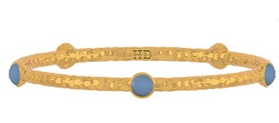 Halcyon Days Cabochon Forget me Not Jewel Gold Torque Bangle Bracelet BPCAB12HTG, MPN: BPCAB12HTG,