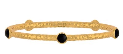 Halcyon Days Cabochon Black Gold Torque Bangle Bracelet BPCAB02HTG, MPN: BPCAB02HTG,