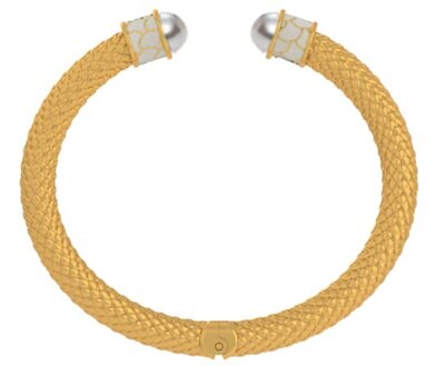 Halcyon Days Minoan Pearl Gold Hinged Torque Bangle Bracelet BRMIN05SHTG, MPN: BRMIN05SHTG,