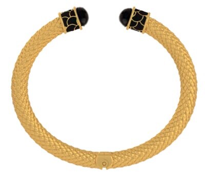 Halcyon Days Minoan Black Gold Hinged Torque Bangle Bracelet BRMIN02SHTG, MPN: BRMIN02SHTG,