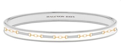 Halcyon Days 6mm Bridle Cream Palladium Small Bangle Bracelet PBBRD0406PS, MPN: PBBRD0406PS,