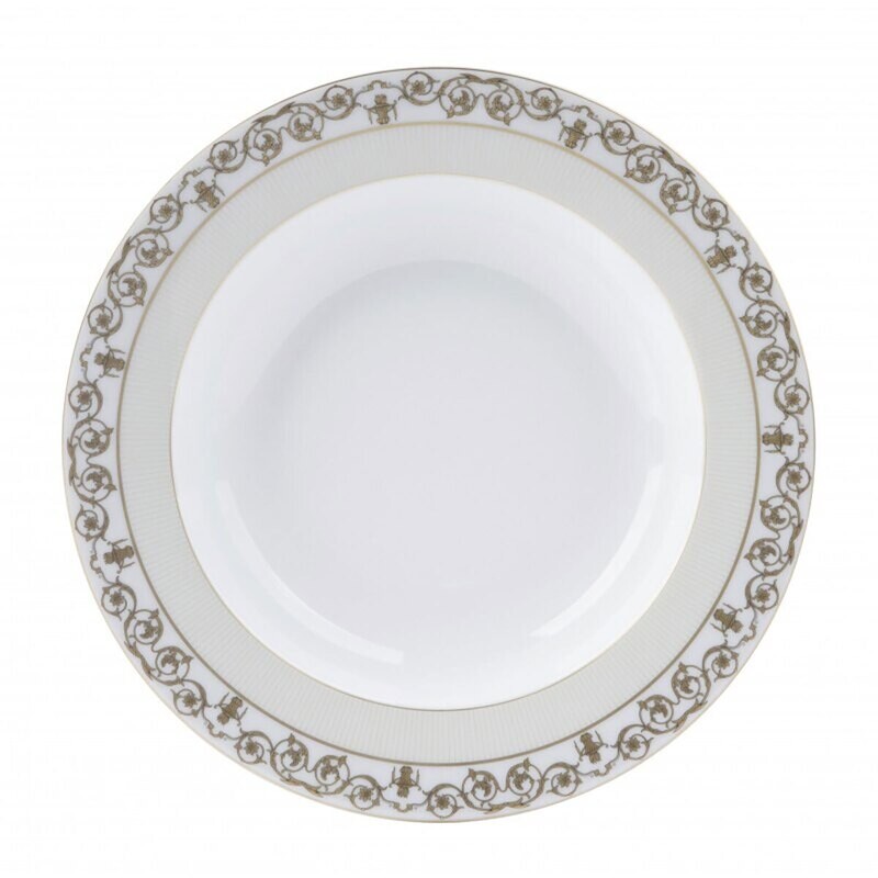 Deshoulieres Tuileries White Rim Soup Plate 036484