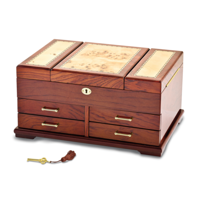 Bubinga Veneers with Mapa Burl Inlay Jewelry Box by Jere, MPN: JJB367, 191101682056