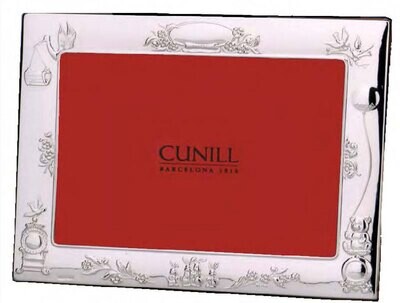 Cunill America Teddy &amp; Stork Birth Record 4 x 6 Inch Picture Frame - Sterling Silver, MPN: 30446