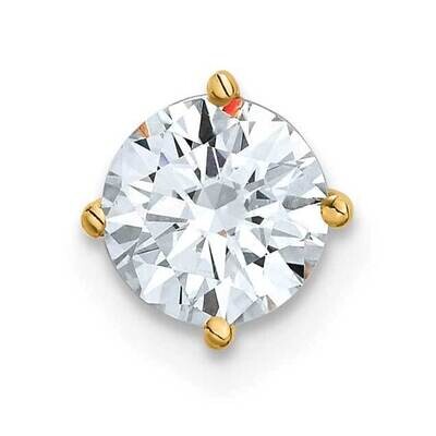 3/4ct. 6.0mm Round D E F Pure Light Moissanite Solitaire Chain Slide 14k Gold YG113-20PDMP, MPN: YG…