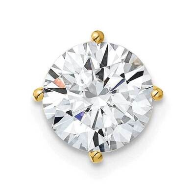 2ct. 8.0mm Round D E F Pure Light Moissanite Solitaire Chain Slide 14k Gold YG113-25PDMP, MPN: YG11…