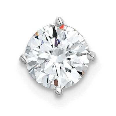 1ct. 6.5mm Round D E F Pure Light Moissanite Solitaire Chain Slide 14k White Gold WG113-21PDMP, MPN…
