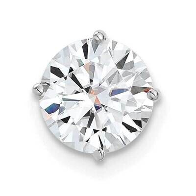 1.5ct. 7.5mm Round D E F Pure Light Moissanite Solitaire Chain Slide 14k White Gold WG113-23PDMP, M…