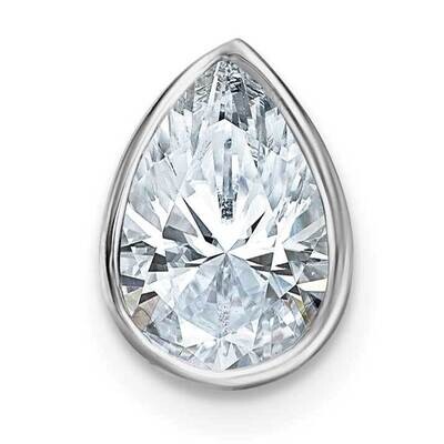 Pear Bezel D E F Pure Light Moissanite Chain Slide 14k White Gold PM6804-150-WMP, MPN: PM6804-150-W…