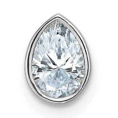 Pear Bezel D E F Pure Light Moissanite Chain Slide 14k White Gold PM6804-045-WMP, MPN: PM6804-045-W…