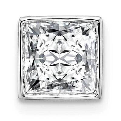 Princess Bezel G H I True Light Moissanite Chain Slide 14k White Gold PM6803-130-WMT, MPN: PM6803-1…