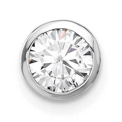 Round Bezel G H I True Light Moissanite Chain Slide 14k White Gold PM6802-060-WMT, MPN: PM6802-060-…