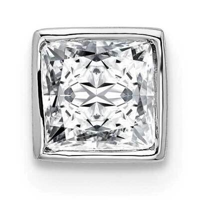 Princess Bezel G H I True Light Moissanite Chain Slide 14k White Gold PM6803-060-WMT, MPN: PM6803-0…