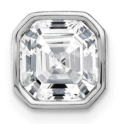 Asscher Bezel G H I True Light Moissanite Chain Slide 14k White Gold PM6805-210-WMT, MPN: PM6805-21…