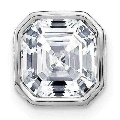 Asscher Bezel D E F Pure Light Moissanite Chain Slide 14k White Gold PM6805-210-WMP, MPN: PM6805-21…