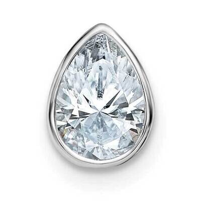 Pear Bezel D E F Pure Light Moissanite Chain Slide 14k White Gold PM6804-075-WMP, MPN: PM6804-075-W…