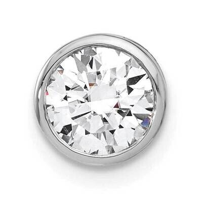 Round Bezel G H I True Light Moissanite Chain Slide 14k White Gold PM6802-100-WMT, MPN: PM6802-100-…