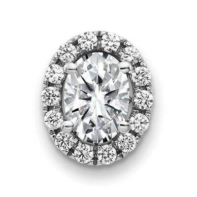 Oval and Round Halo G H I True Light Moissanite Chain Slide 14k White Gold PM4453-120-WMT, MPN: PM4…