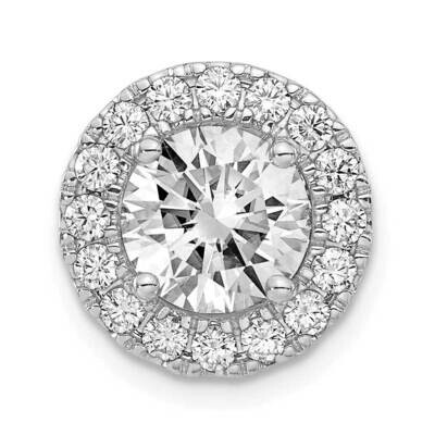 Round Halo G H I True Light Moissanite Chain Slide 14k White Gold PM4452-240-WMT, MPN: PM4452-240-W…